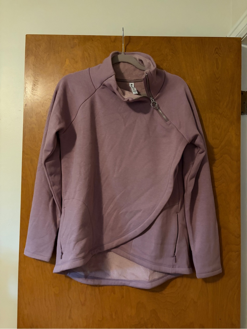 Athleta Lavender Asymmetrical Zip Pullover